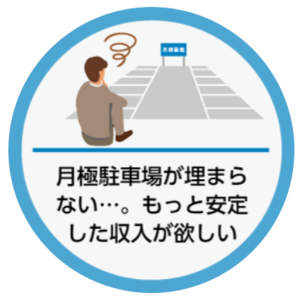 月極駐車場が埋まらない・・・。もっと安定した収入が欲しい